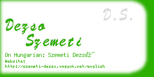 dezso szemeti business card